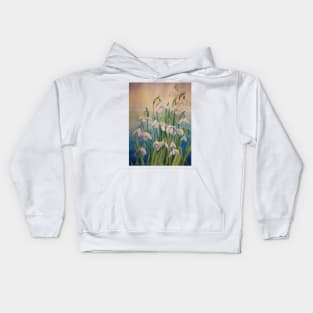 Snowdrops watercolour painting Kids Hoodie